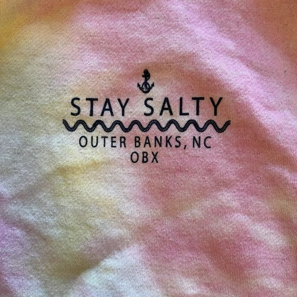Stay Salty Outer Banks Tie Dye Cropped Sweater Size Small - Picture 9 of 9